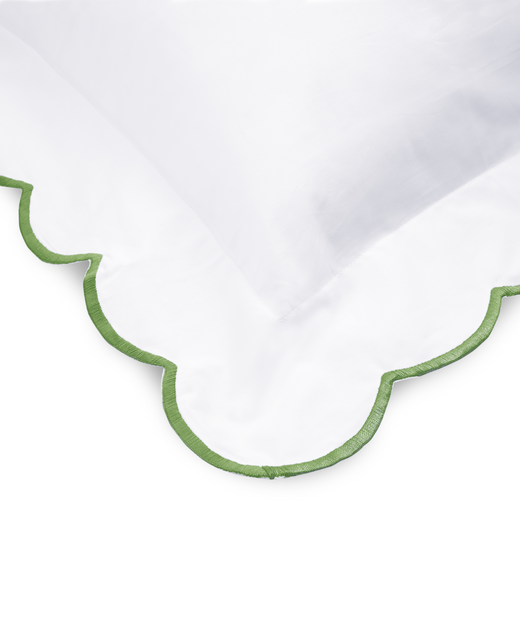 Annabelle Scalloped Bed Linen, Asparagus, Detail