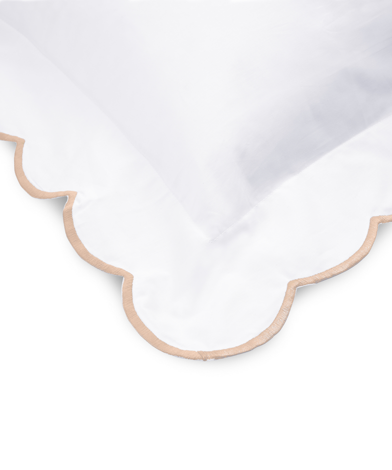 Rebecca Udall Annabelle Scalloped Bed Linen, Dusky Pink, Pillow Detail