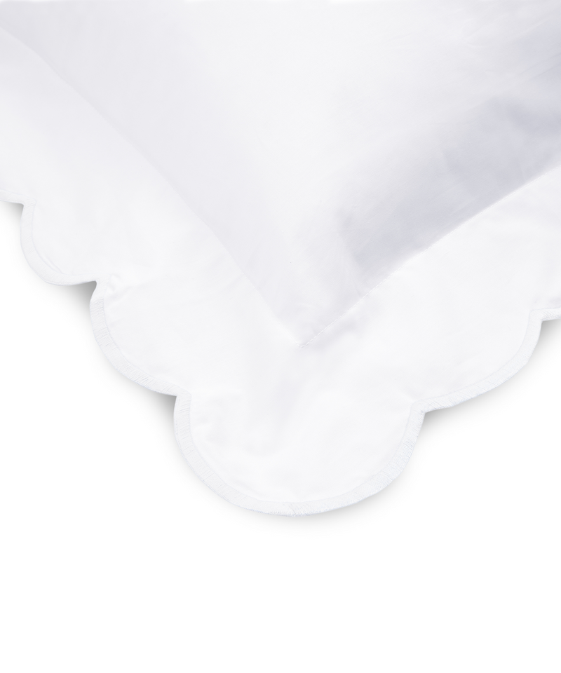 Rebecca Udall Annabelle Scalloped Bed Linen, White, Pillow Detail