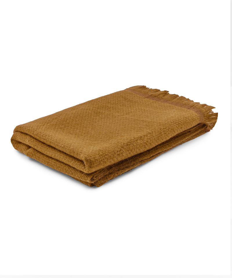 Rebecca Udall, Basketweave Alpaca Throw, Mustard, folded