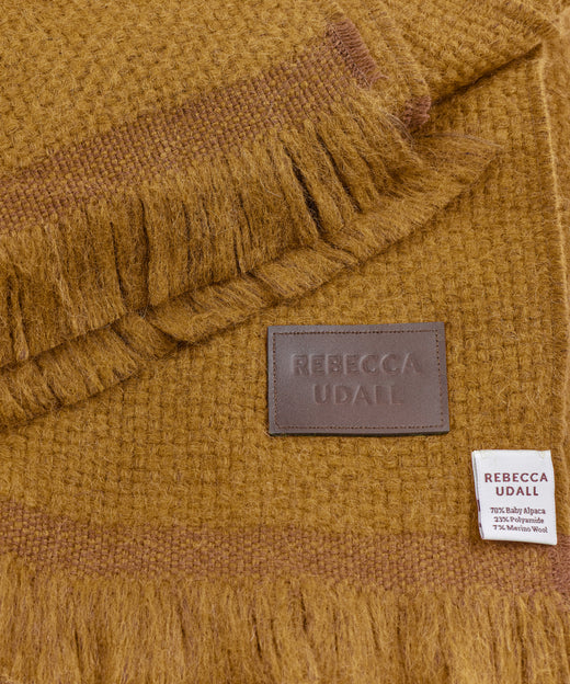 Rebecca Udall, Basketweave Alpaca Throw, Detail, Mustard
