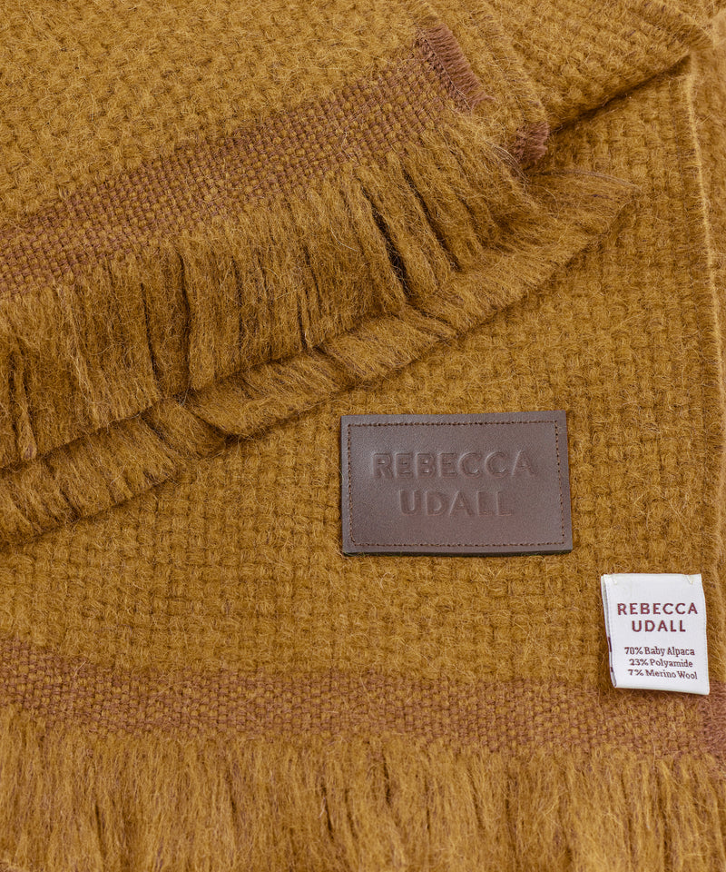 Rebecca Udall, Basketweave Alpaca Throw, Detail, Mustard