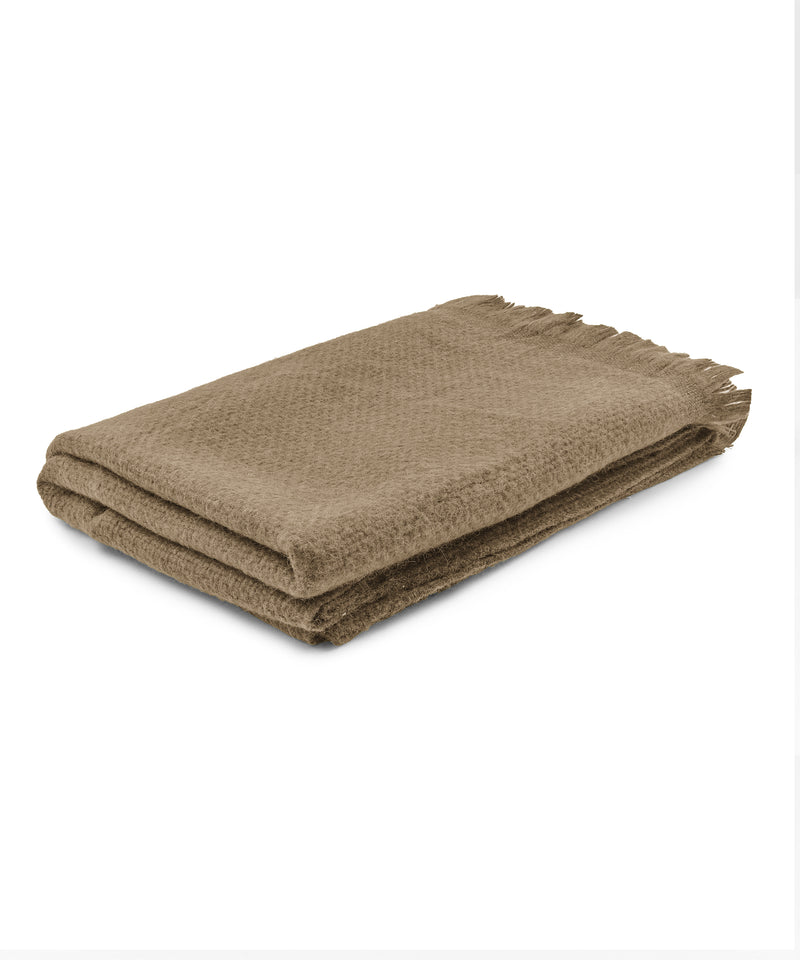 Rebecca Udall, Basketweave Alpaca Throw, Natural, folded