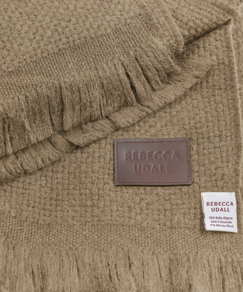 Rebecca Udall, Basketweave Alpaca Throw, Natural, lifestyle detail