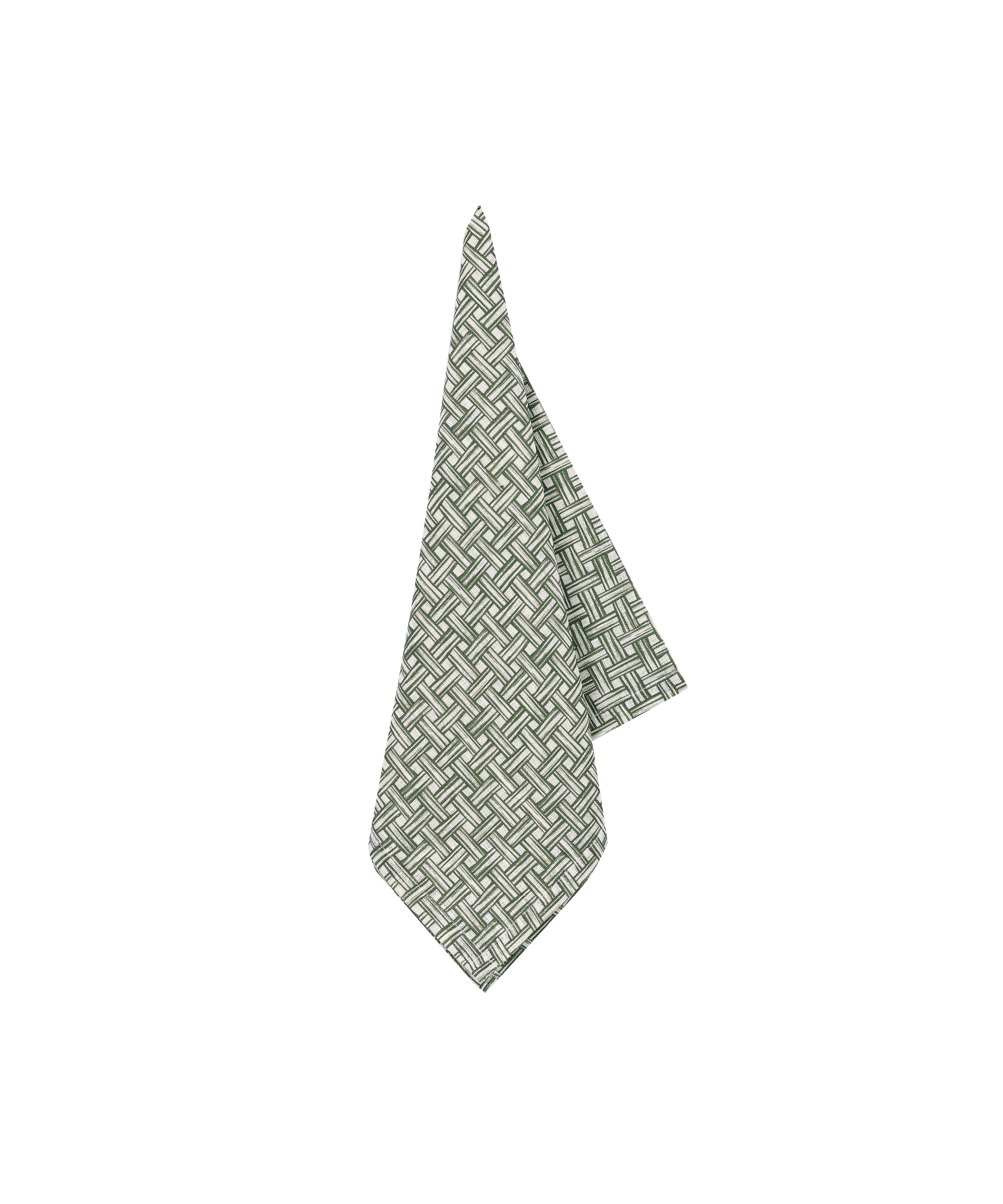 Basketweave Napkin, Vine Green, Draped
