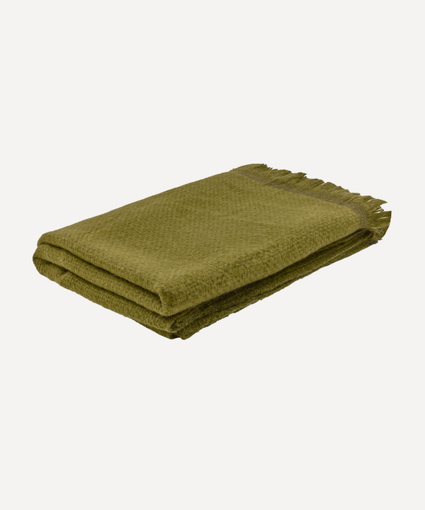 Basketweave Alpaca Throw, Fern