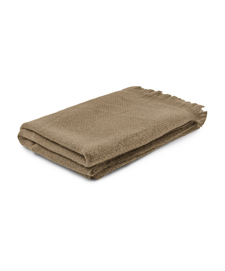 Basketweave Alpaca Throw, Natural, Cut Out