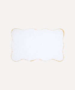 Rebecca Udall scallop bath mat white and mustard
