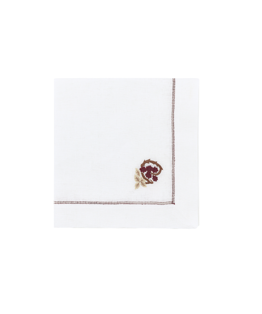 Pair of Blackberry Linen Napkins, Cut Out