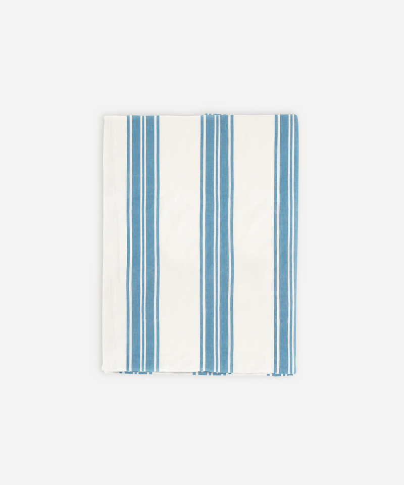 Rebecca Udall Colette Striped Linen Tablecloth, Harbour Blue