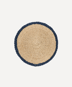 Rebecca Udall Braided Abaca Placemat, Natural/ Navy