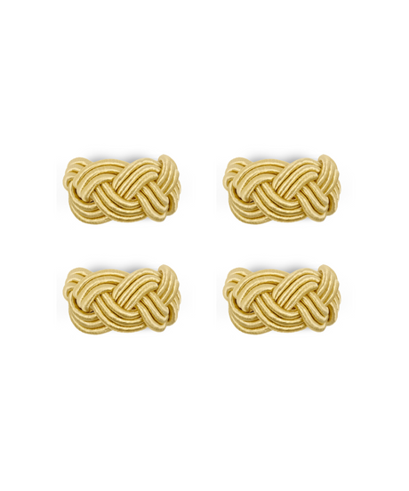 Rebecca Udall Set of 4 Braided Napkin Rings, Antique Gold