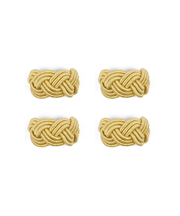Rebecca Udall Set of 4 Braided Napkin Rings, Antique Gold