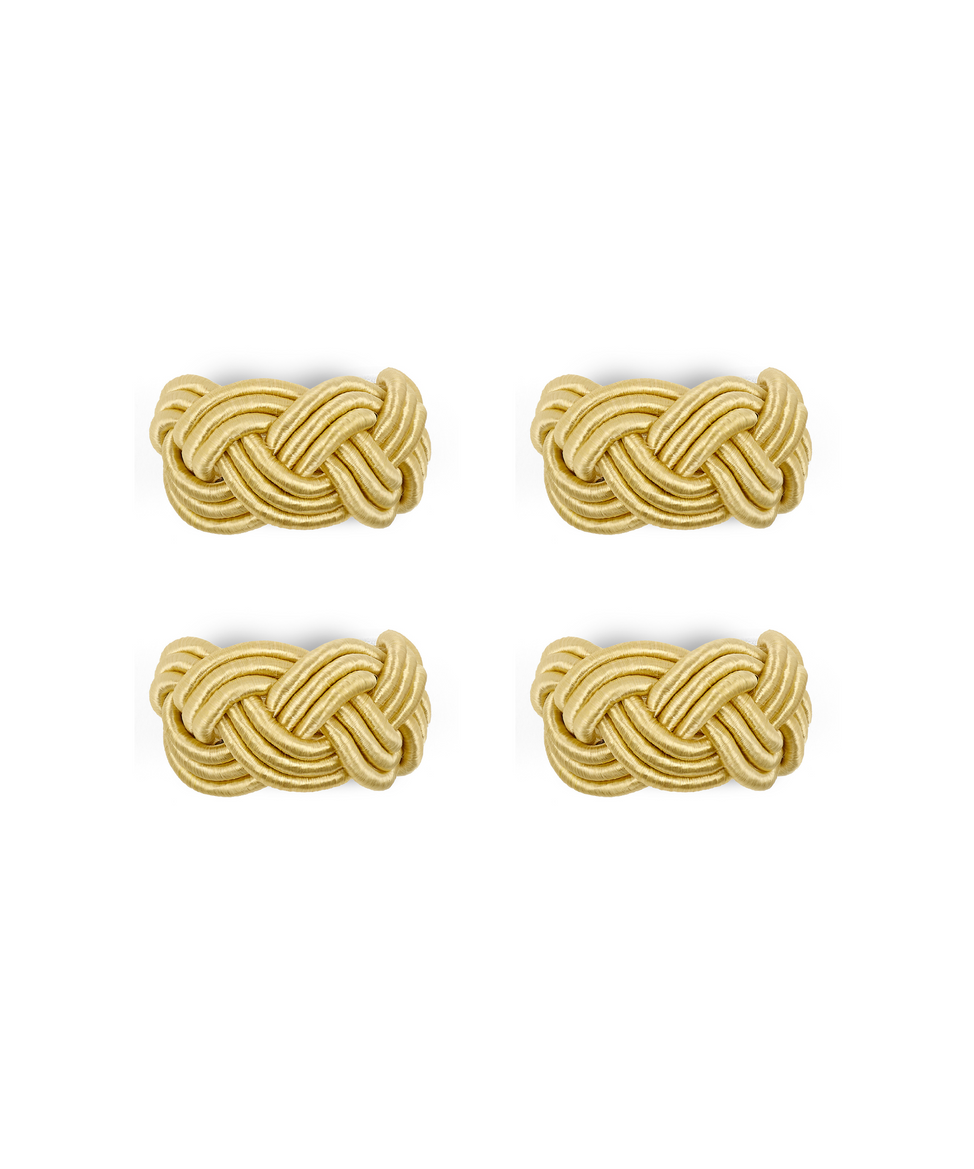 Rebecca Udall Set of 4 Braided Napkin Rings, Antique Gold