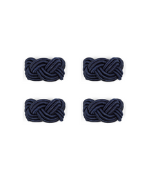 Rebecca Udall Set of 4 Braided Napkin Rings, Navy
