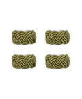 Rebecca Udall Set of 4 Braided Napkin Rings, Moss