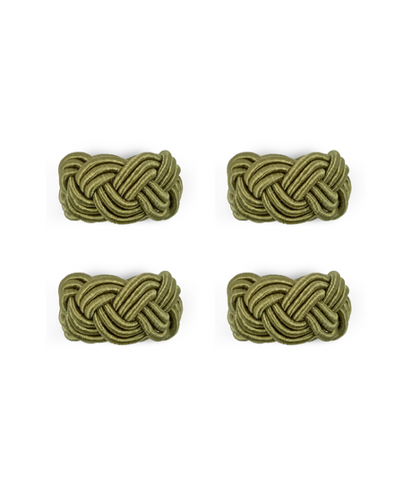 Rebecca Udall Set of 4 Braided Napkin Rings, Moss