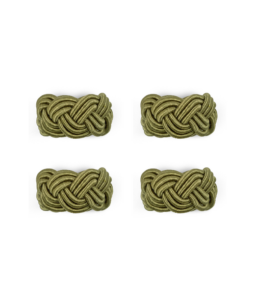 Rebecca Udall Set of 4 Braided Napkin Rings, Moss