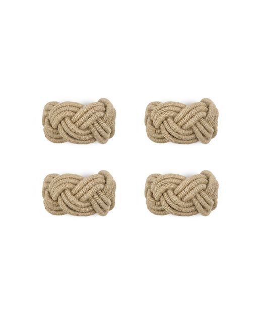 Rebecca Udall Set of 4 Braided Rope Napkin Rings, White Background