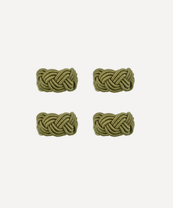 Rebecca Udall Set of 4 Braided Napkin Rings, Moss