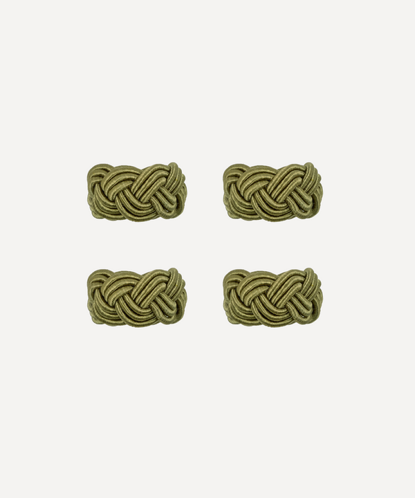 Rebecca Udall Set of 4 Braided Napkin Rings, Moss