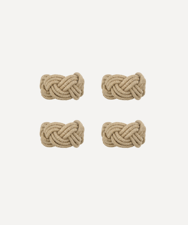 Rebecca Udall Set of 4 Braided Rope Napkin Rings, White Background