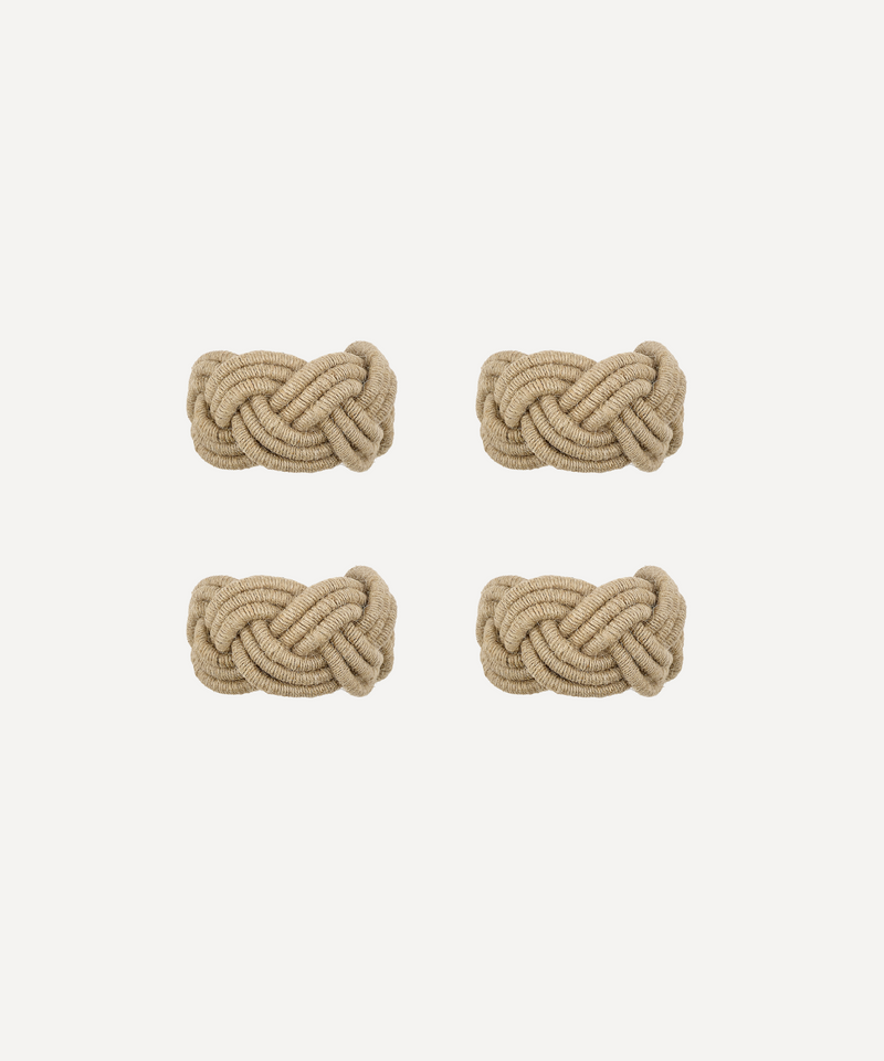 Rebecca Udall Set of 4 Braided Rope Napkin Rings, white background