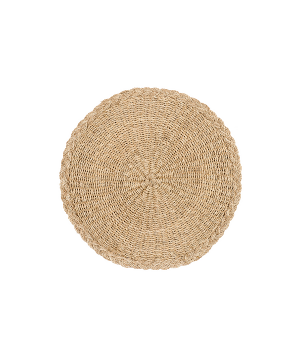 Rebecca Udall Braided Abaca Placemat, Natural, White Background