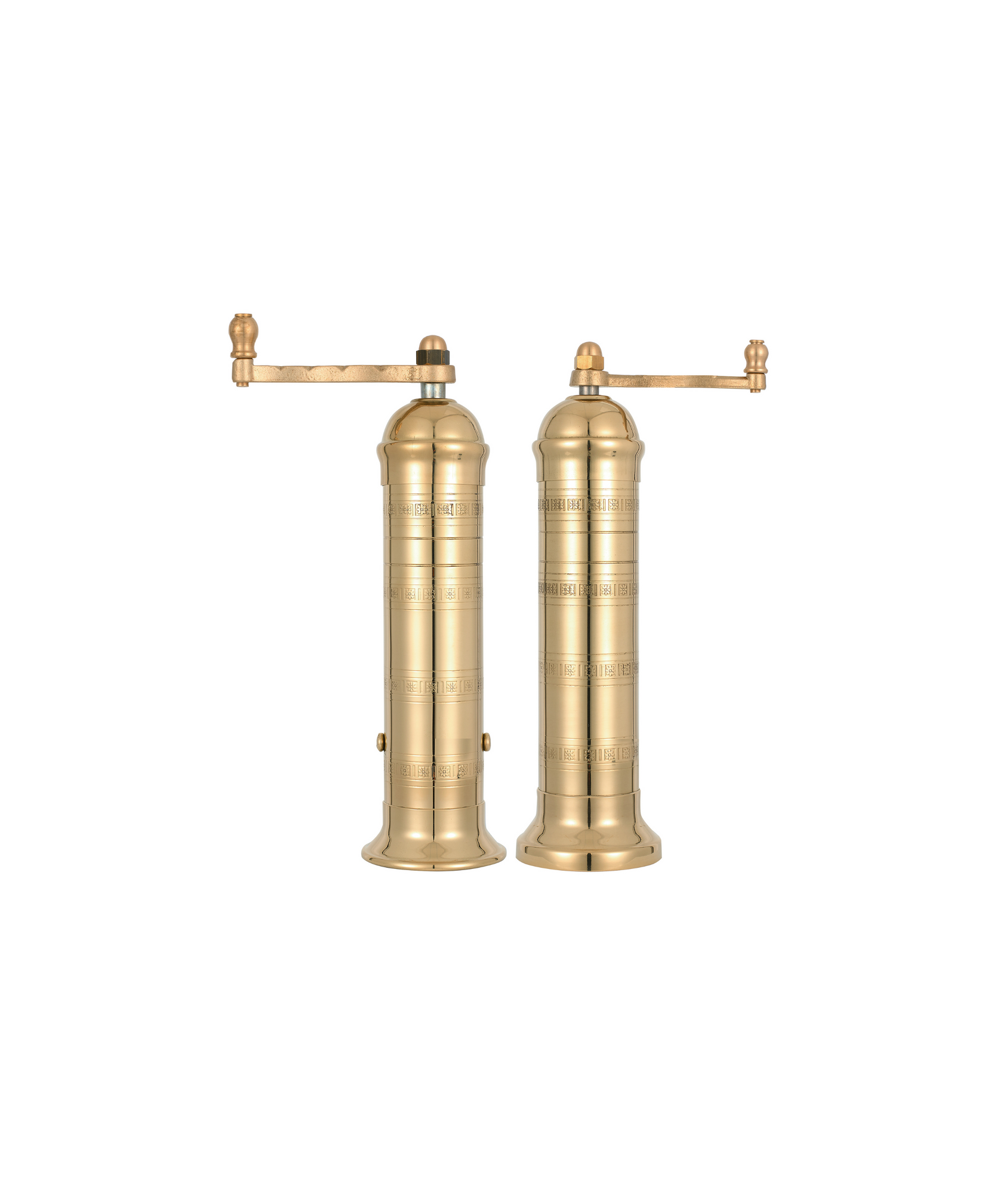 Rebecca Udall, Brass Salt and Pepper Mill Set, Front View