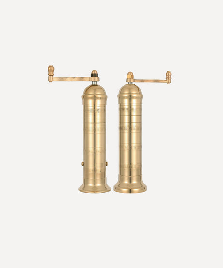 Rebecca Udall, Brass Salt and Pepper Mill Set, Front View