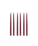 Rebecca Udall Set of 6 35cm Handmade Danish Taper Candles, Burgundy