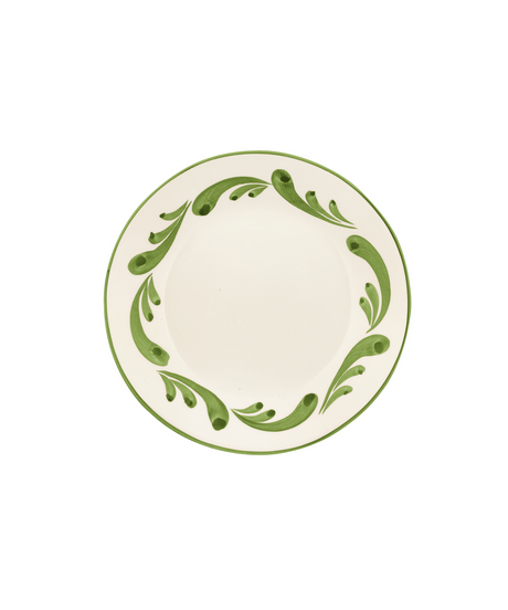 Rebecca Udall Celia Dessert Plate, Leaf Green, Cut Out, White Background