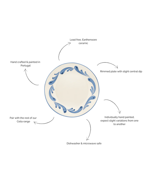 Celia Dessert Plate, Denim Blue