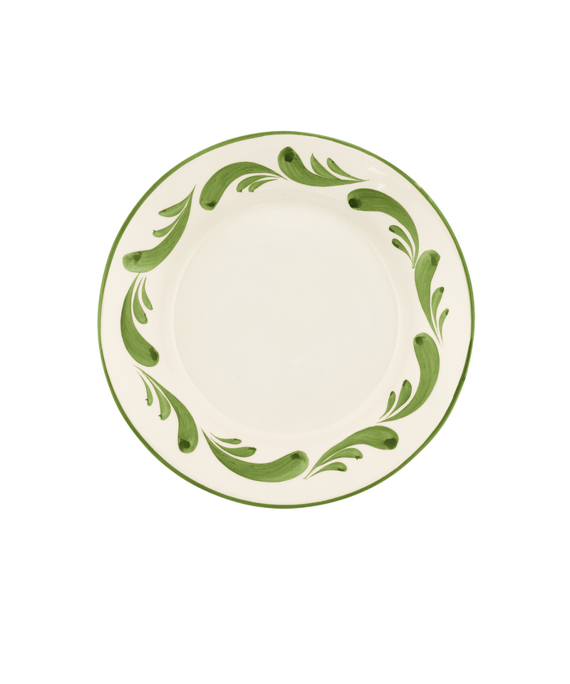 Rebecca Udall Celia Dinner Plate, Leaf Green, Cut Out, White Background