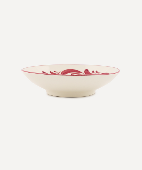 Rebecca Udall Celia Pasta Bowl, Raspberry, Cut Out Ivory Background