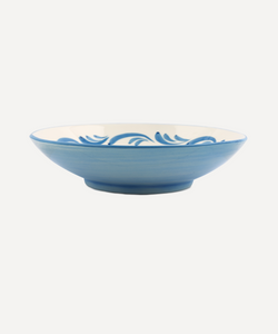 Rebecca Udall Celia Serving Bowl, Denim Blue, Ivory Background