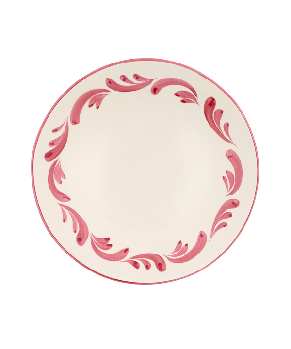 Rebecca Udall Celia Serving Bowl, Raspberry, White Background