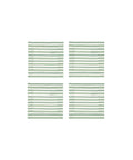 Rebecca Udall Set of 4 Victoria Striped Linen Coasters, Green Striped