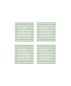 Rebecca Udall Set of 4 Victoria Striped Linen Coasters, Green Striped