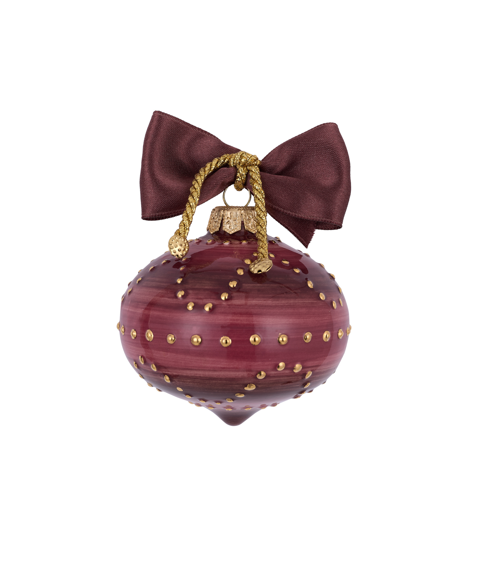 Chiara Bauble, Gold/Burgundy, Cut Out