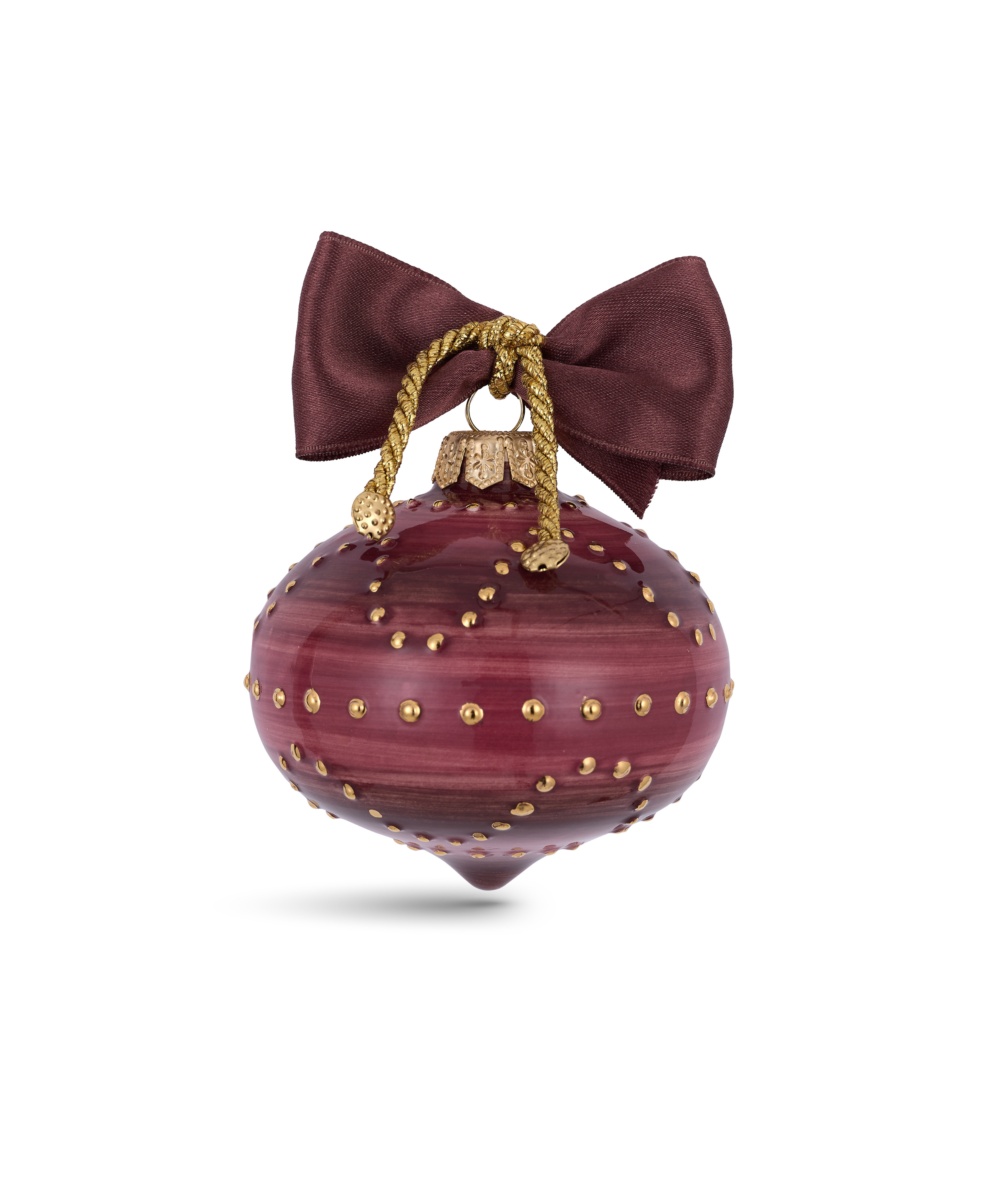 Chiara Bauble, Gold/Burgundy, Cut Out