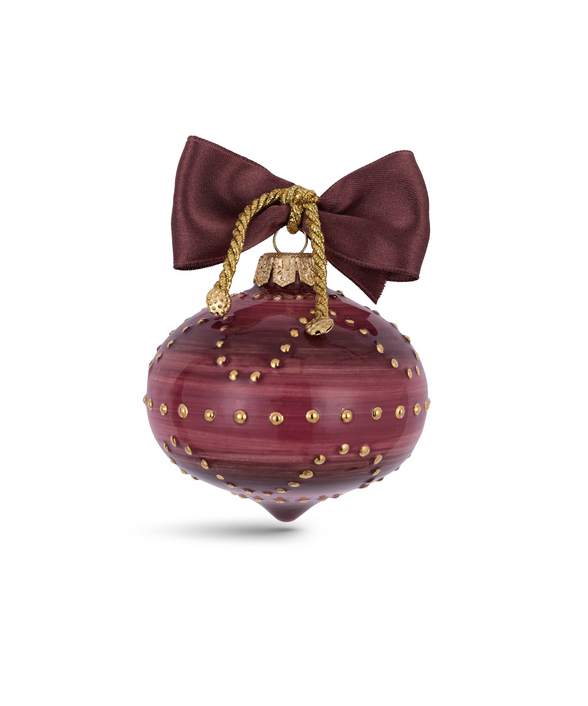 Chiara Bauble, Gold/Burgundy, Cut Out