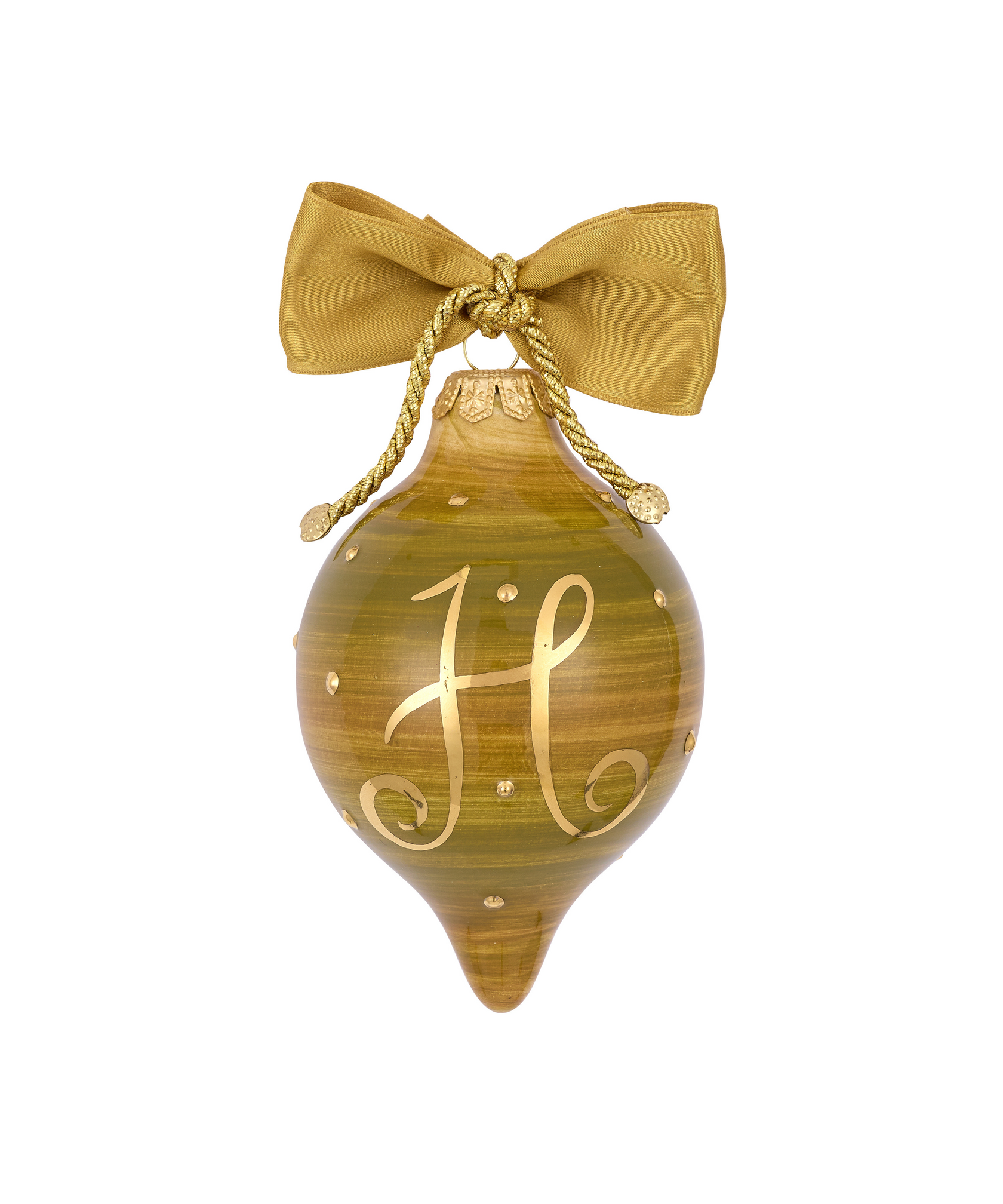 Chiara Bauble, Gold/Amber, with Initial