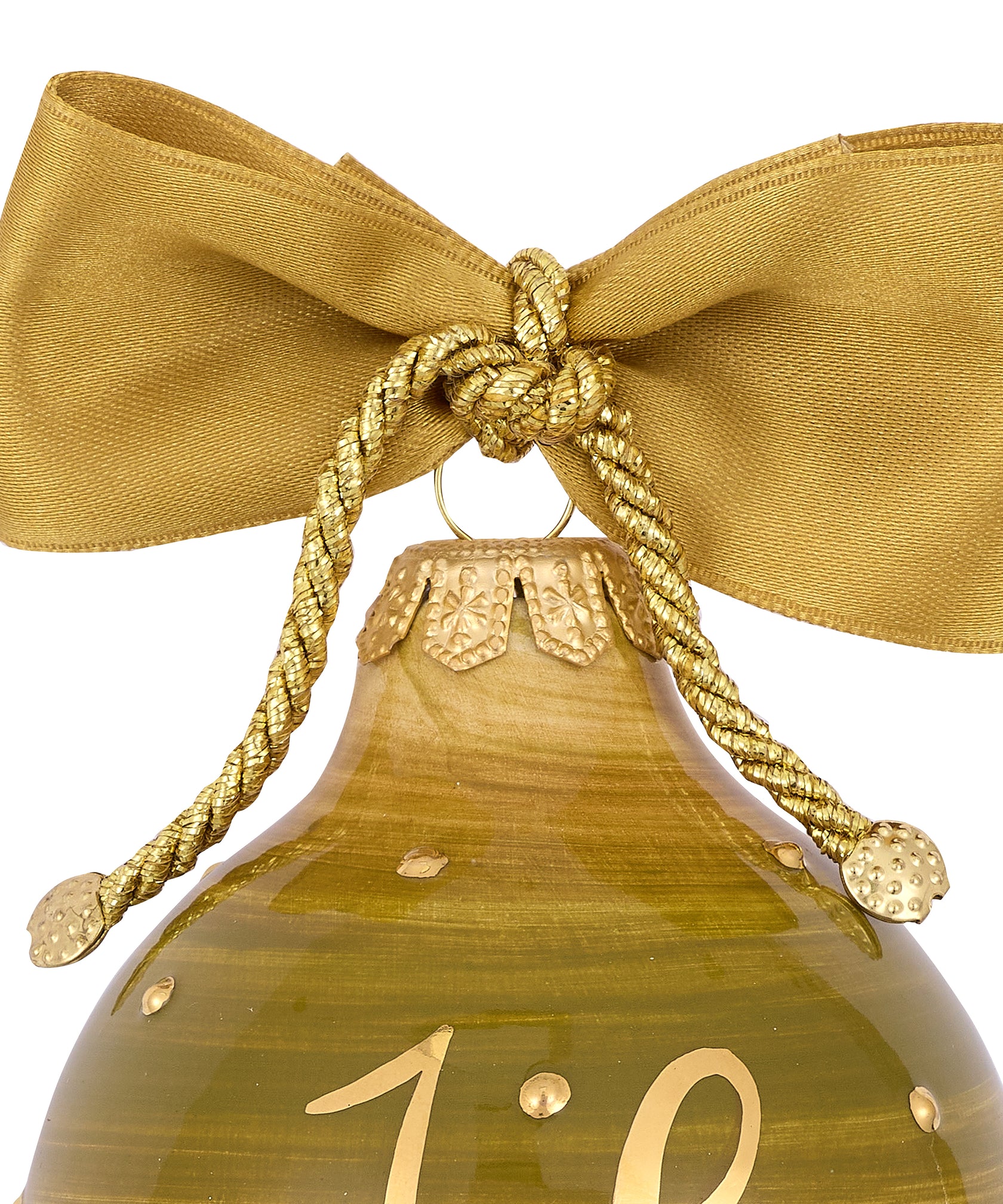 Chiara Bauble, Gold/Amber, with Initial, Detail