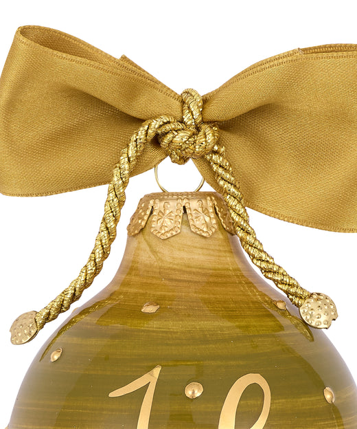 Chiara Bauble, Gold/Amber, with Initial, Detail