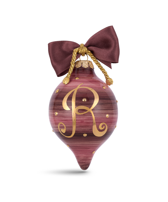 Chiara Initial Bauble, Gold/Burgundy