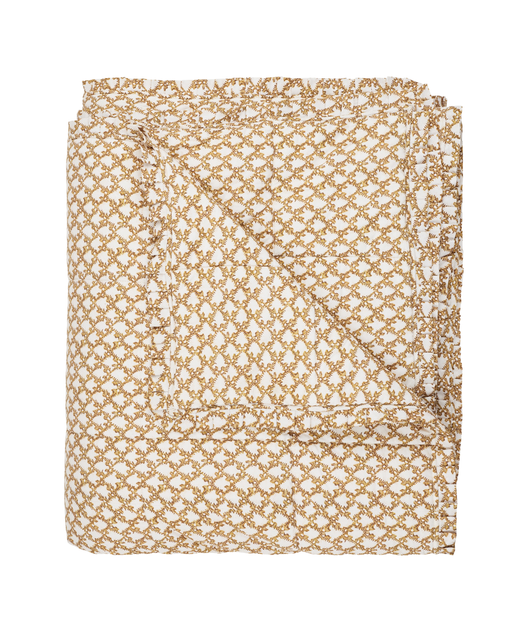 Clara Pleated Quilted Cotton Bedspread, Tobacco, Cut Out