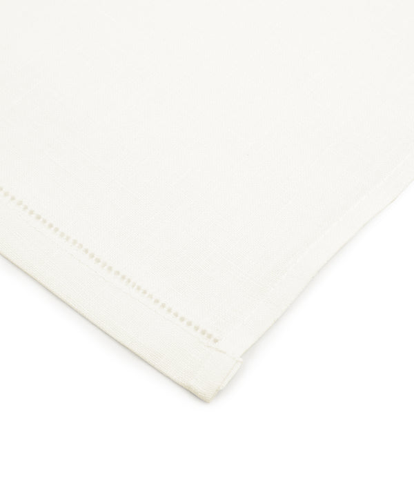 Classic Hemstitch Linen Hand Towel, White