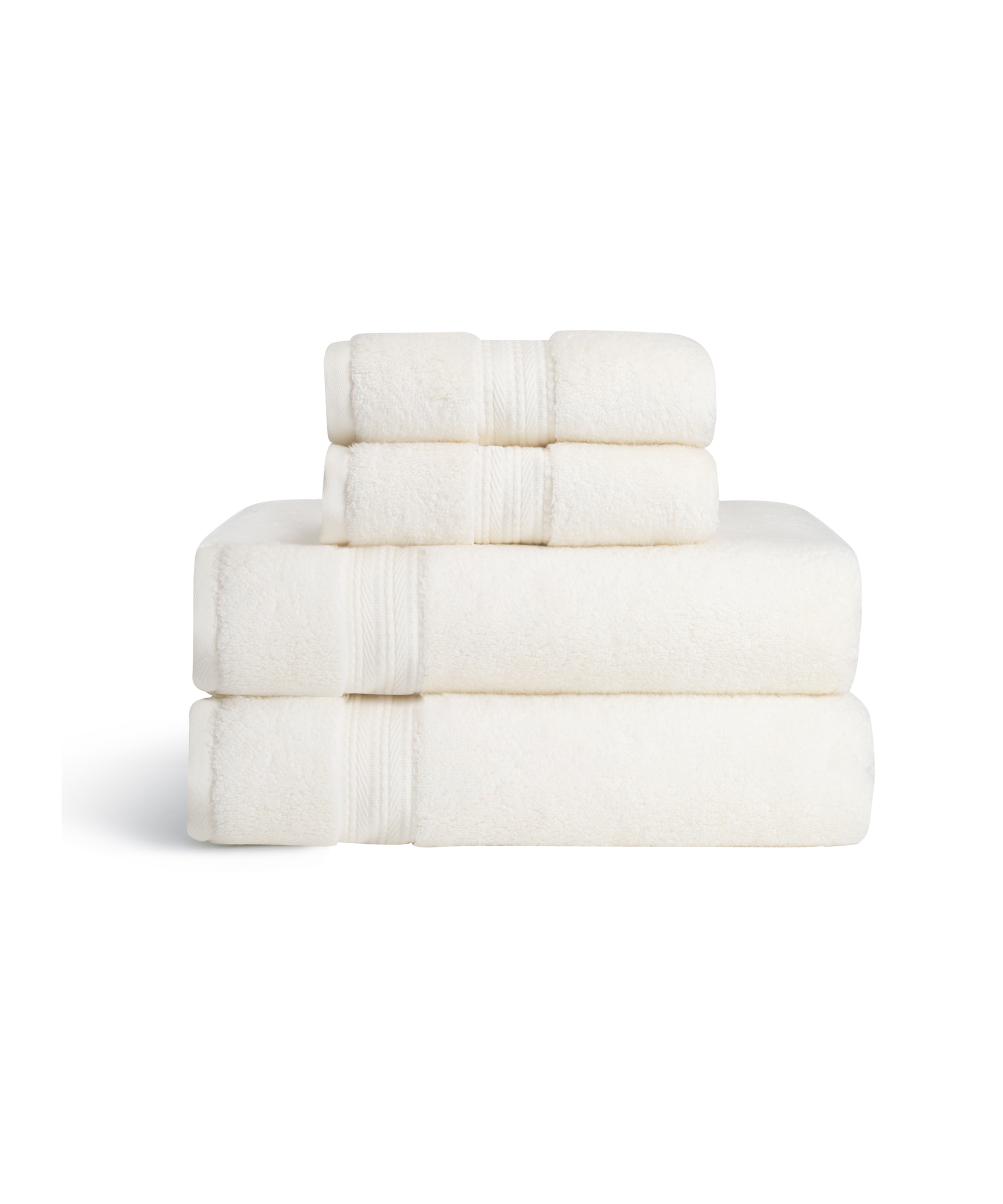 Classic Maria Bath Towel Bundle, Ivory, Cut Out
