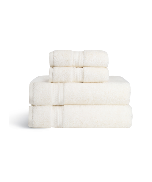 Classic Maria Bath Towel Bundle, Ivory, Cut Out